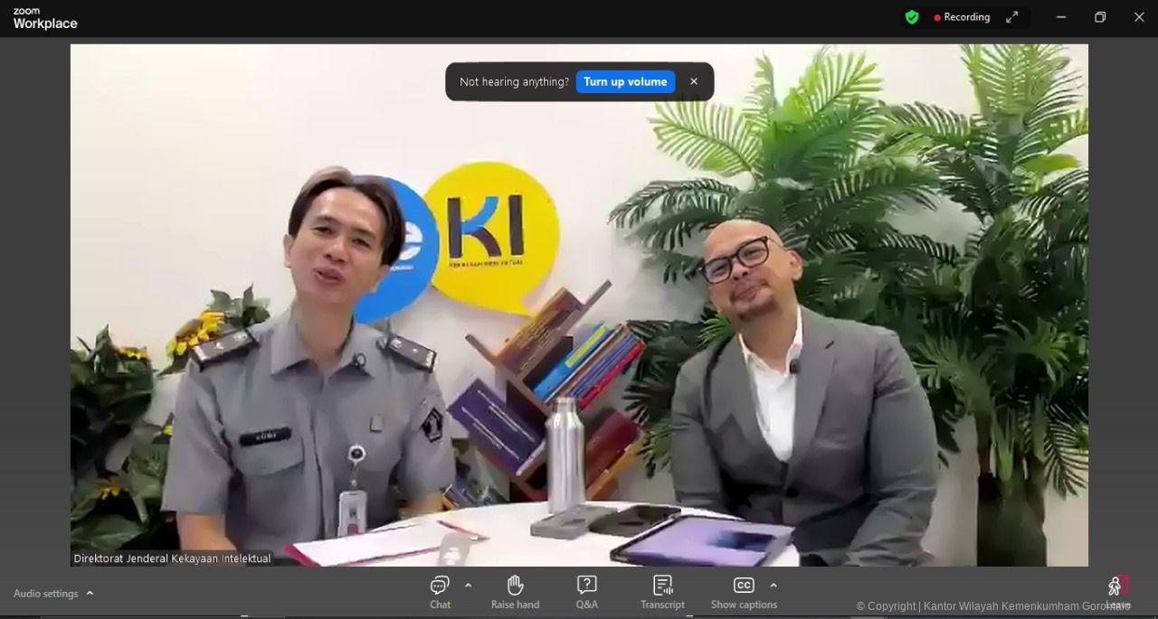 Era Digital dan Ancaman Pembajakan Musik, Kemenkum Gorontalo Ikuti Webinar OKE KI