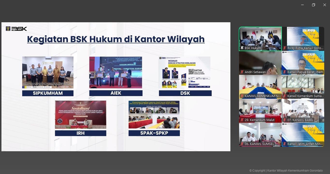 BSK Hukum Fokuskan Evaluasi Empat Komponen Kinerja dalam Rapat Virtual Semester I 2025